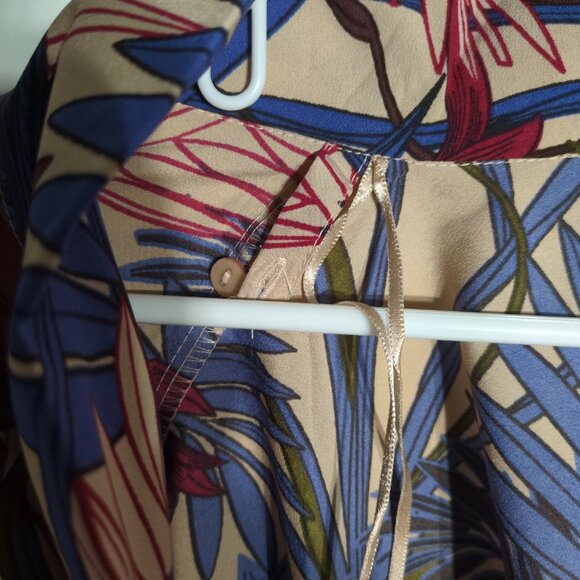 Japna Lounge Kimono Cardigan Womens Medium Tropical Leaves Lace 3/4 Sleeve - Picture 7 of 10